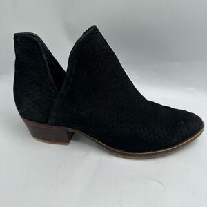Lucky Brand Perforated Ankle Bootie Leather Black Women's Size 6